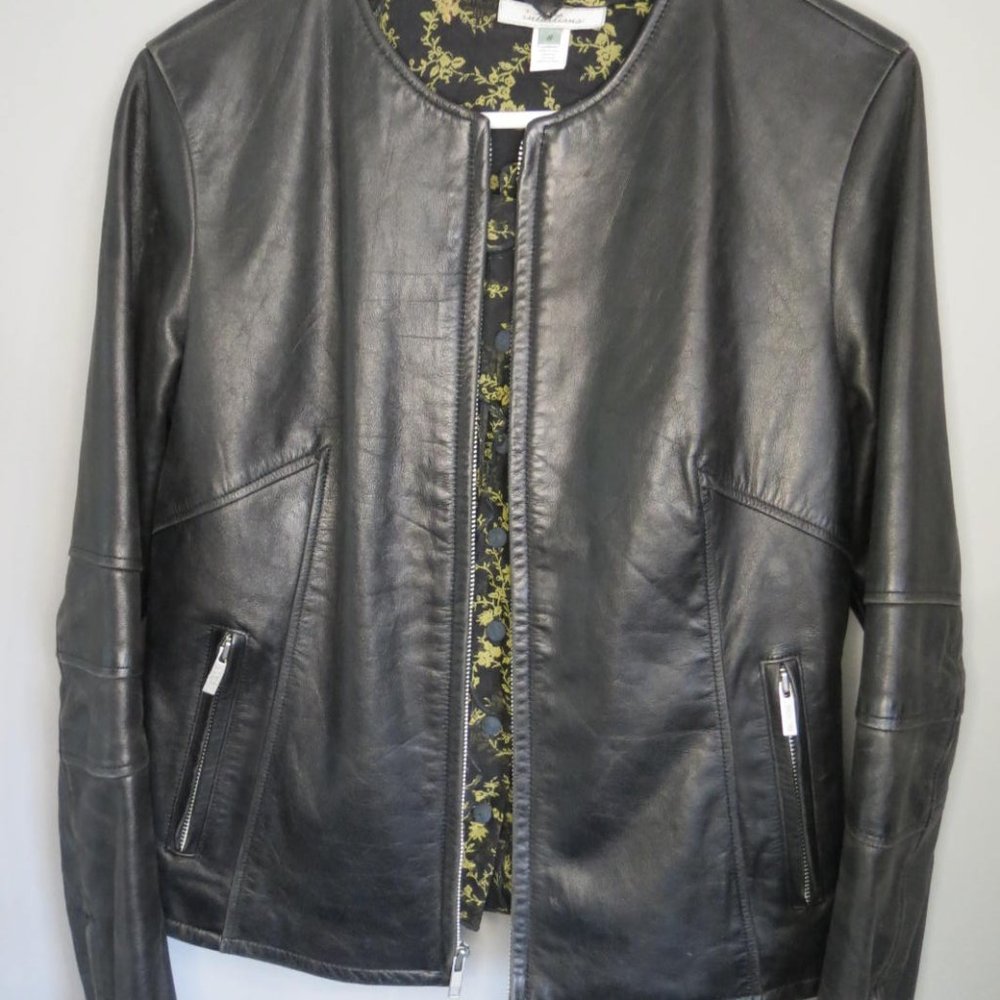 LEVI'S - VINTAGE - 1990'S STA-PREST LEATHER JACKET - SIZE MED - Picture 3 of 13